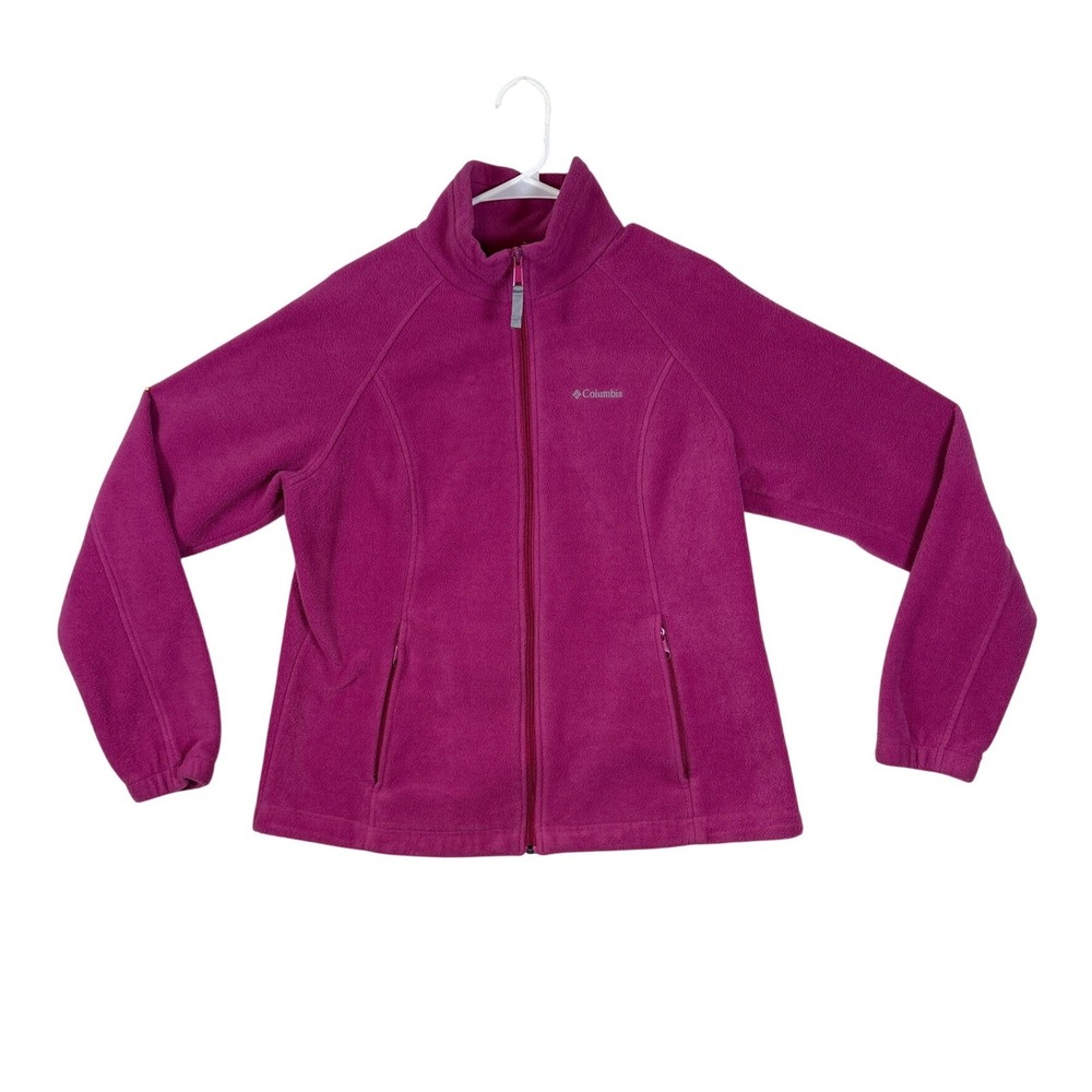 Columbia Womens XL Benton Springs Full Zip Fleece Jacket Magenta Pink XL6445
